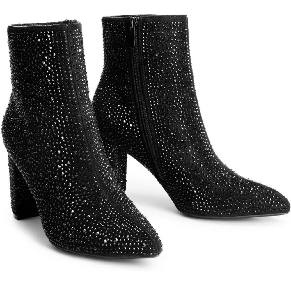 Black Rhinestone Boot - Picture 2 of 8